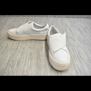 JSlides Leather platform slip on shoes